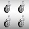 Service Caster 5 Inch SS Black Polyurethane Wheel Swivel 1/2 Inch Threaded Stem Caster Set SCC SCC-SSTS20S514-PPUB-BLK-121315-4 - alternate 1
